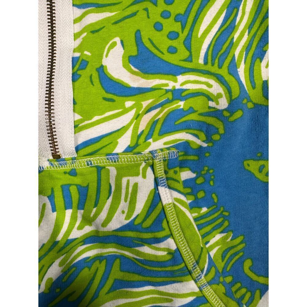 Lilly Pulitzer Skipper Popover Pullover Green Blue Print Size Small - Picture 8 of 9
